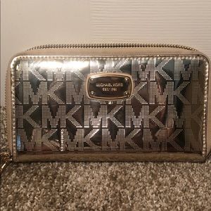 Michael Kors Travel Wallet Wristlet, Gold